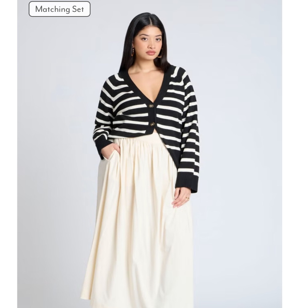 Eloquii Cream Full Length Skirt - Picture 2 of 5